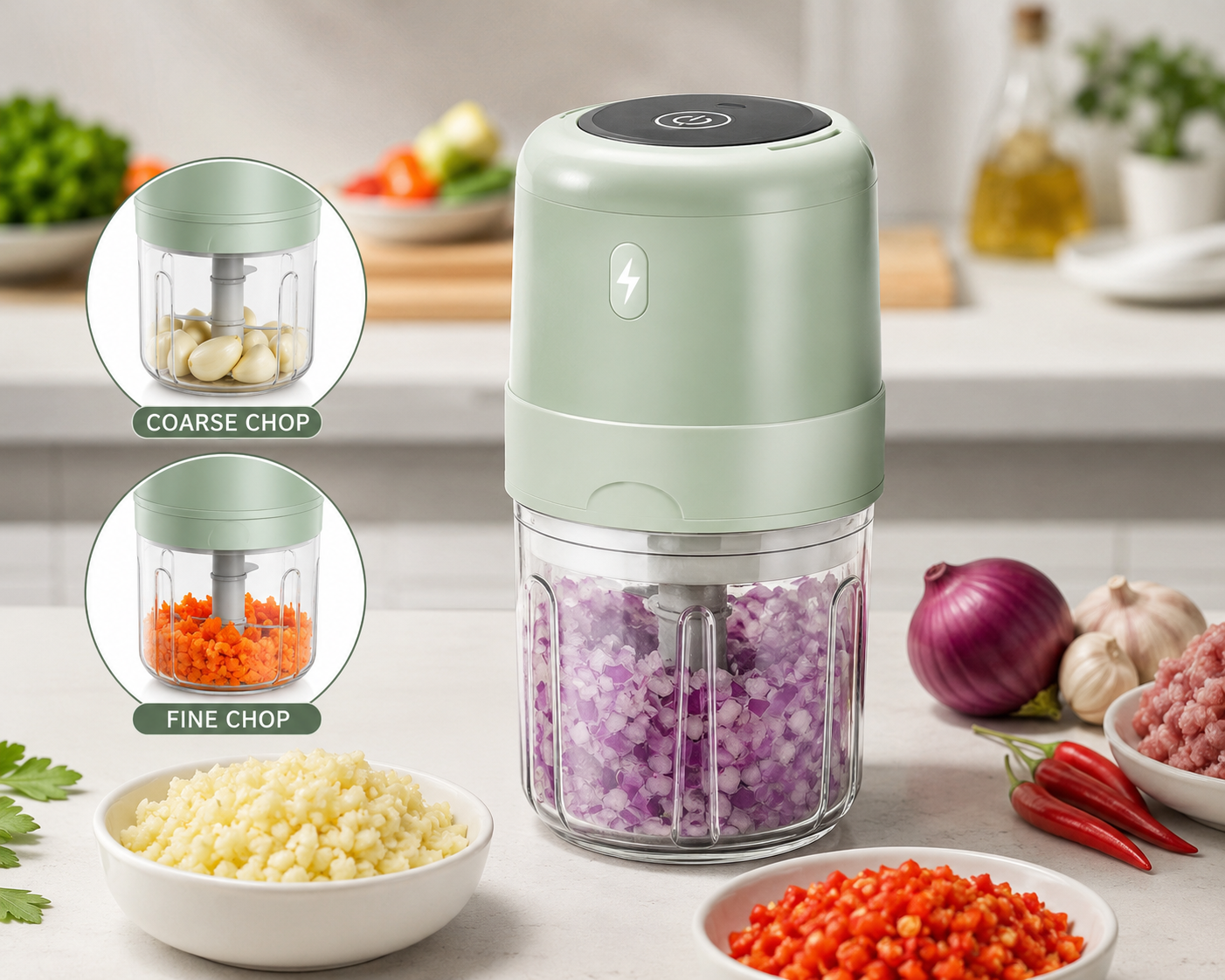 2-in-1 Electric Vegetable Chopper