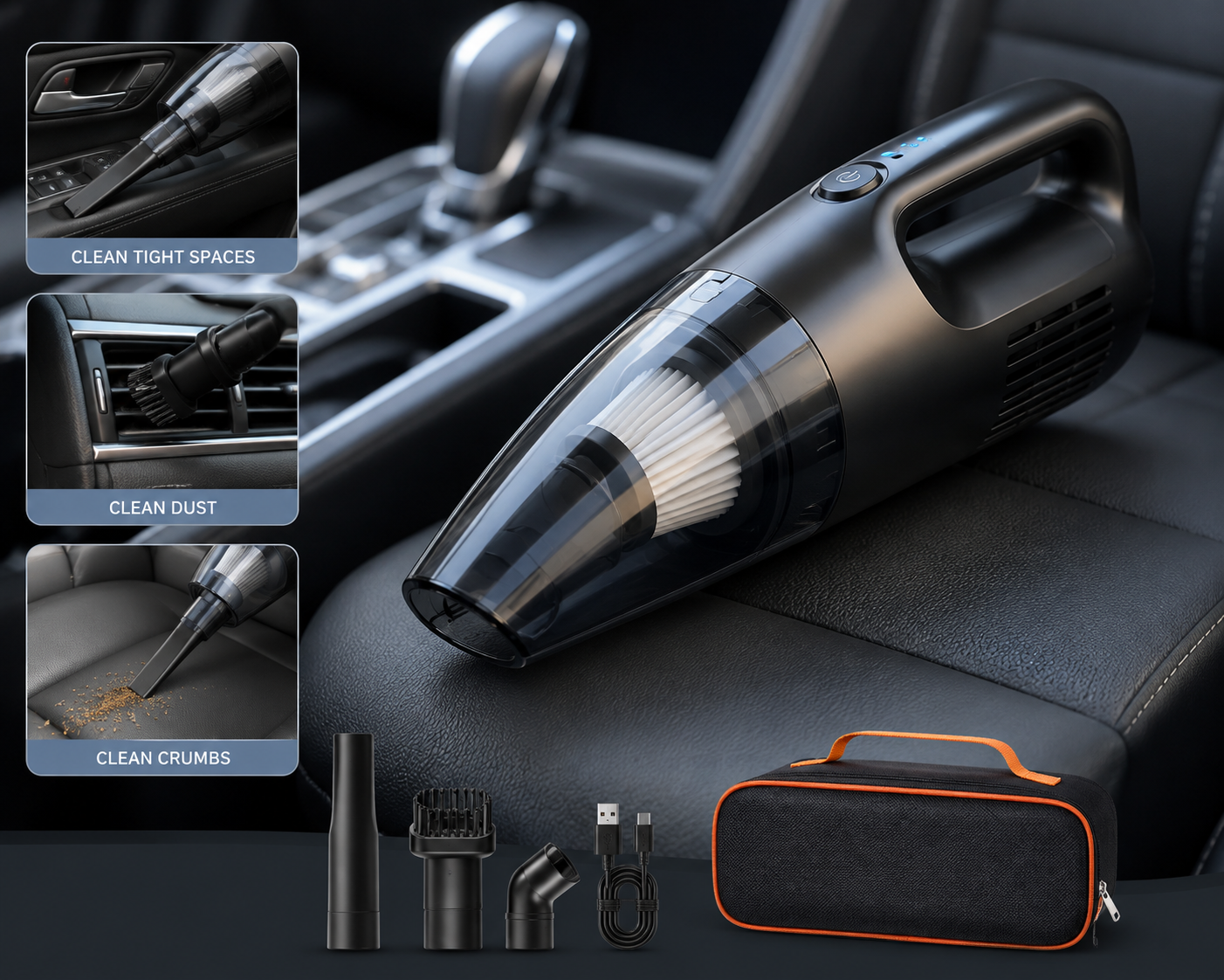Portable Mini Car Vacuum Cleaner